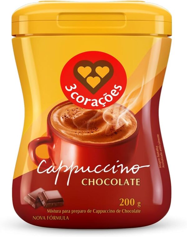 CAPPUCCINO 3 CORAÇÕES CHOCOLATE 200G