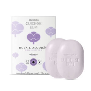 Sabonetes Cuide-se Bem Rosa e Algodão 2x80g Cada